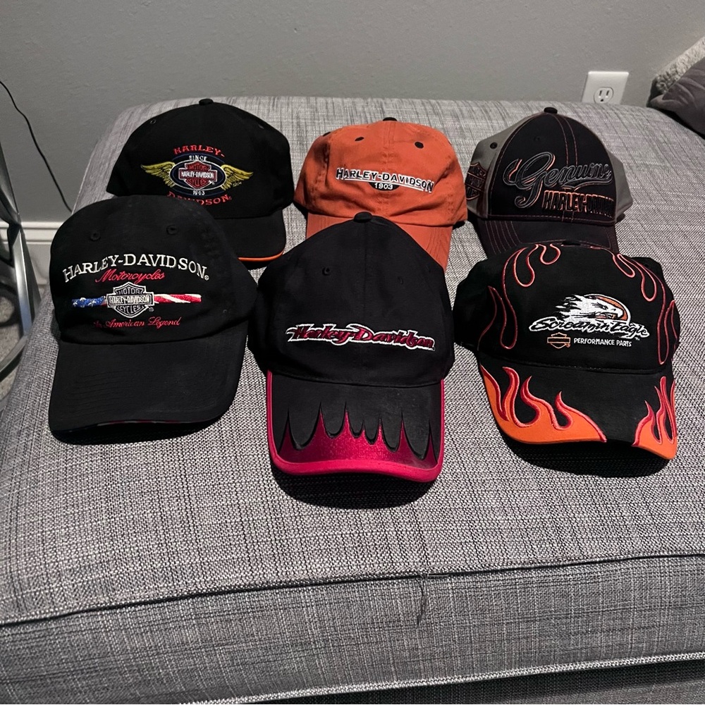 Harley-Davidson lot of 6 hat Set